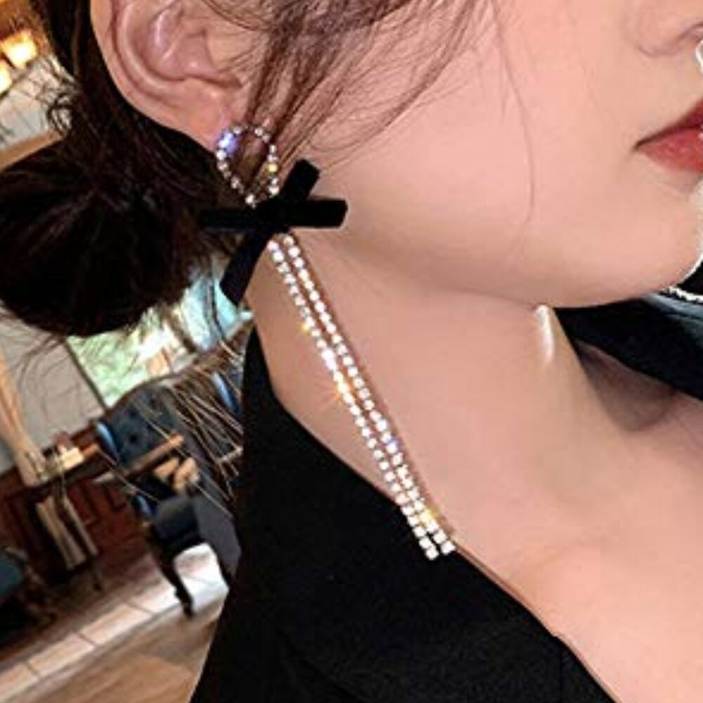 Bohemian Dainty Silver Long‎ Rhinestones